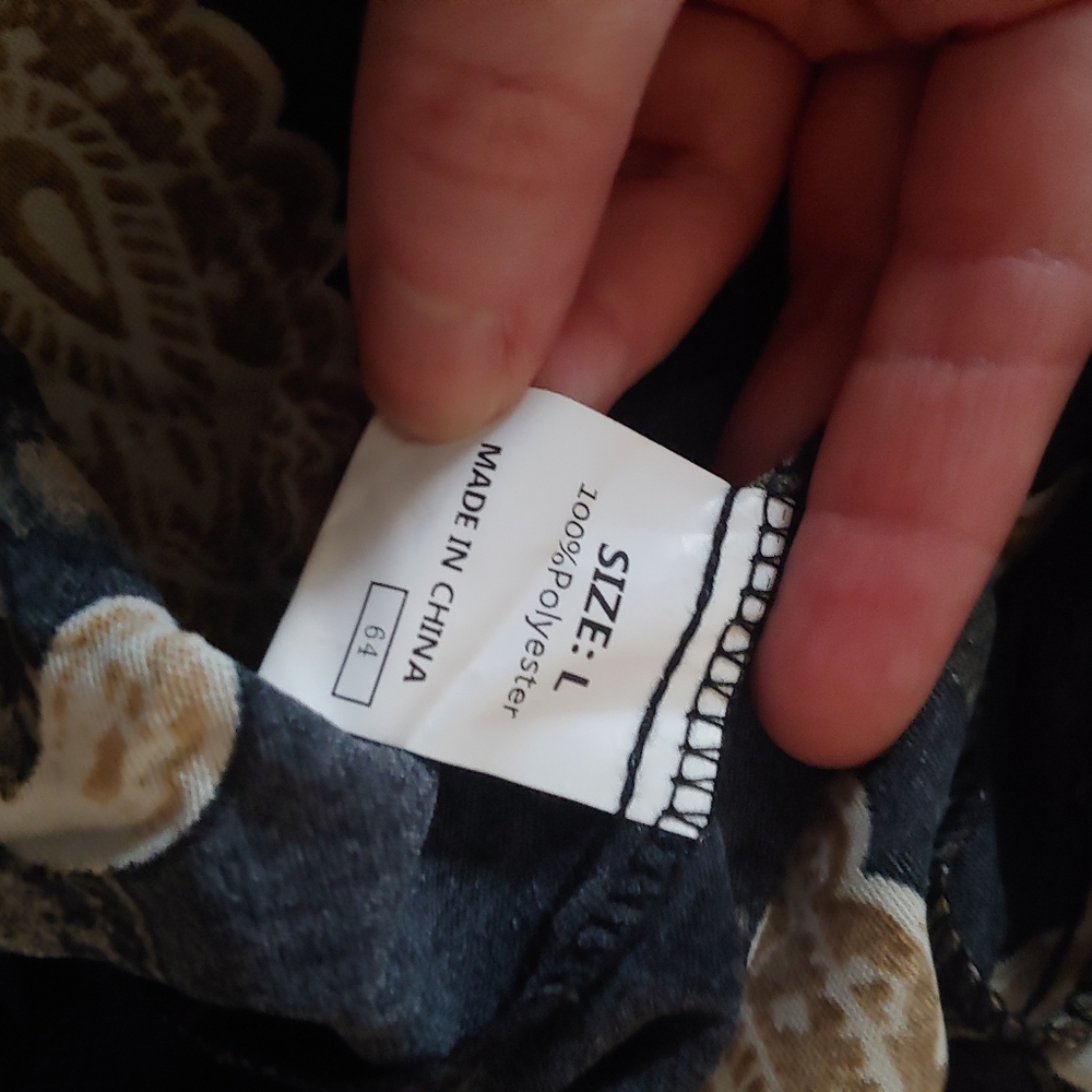 Like New Blencot Black Yellow Paisley Floral Long Sleeve Flowy Maxi Dress L - Picture 11 of 13